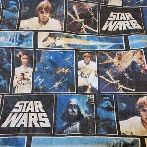 Original Star Wars Collage Twin Flat Sheet Fabric 62 X 93 2.58 Yards‎ Blue 2012